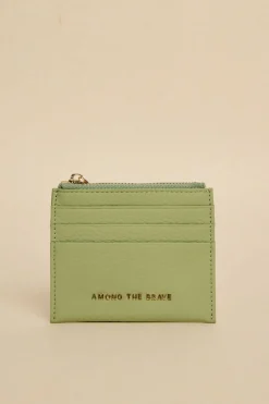 Among the Brave Small Sage Leather Card Holder