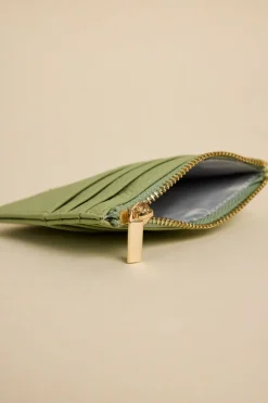Among the Brave Small Sage Leather Card Holder