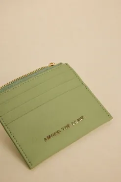 Among the Brave Small Sage Leather Card Holder