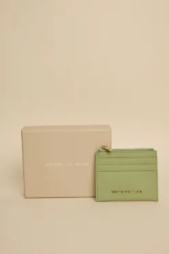 Among the Brave Small Sage Leather Card Holder
