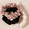 Love Lulu Small White Black Blush Set of 3 Scrunchies