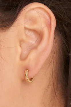 Ania Haie Smooth Operators Gold Twisted EOL Huggie Earrings