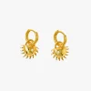Brie Leon Solida Charm 18k Gold Plated Huggie Earrings