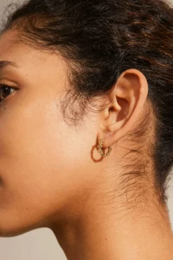 Pilgrim Solidarity Recycled Small Bubbles Hoop Earrings Gold