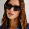 Le Specs Something Black Mono Lens Sunglasses