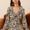 Esmaee Songbird Black Floral Midi Dress