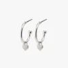 Pilgrim Sophia Heart Sleeper Stud EOL Earrings Silver
