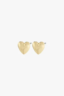 Pilgrim Sophia Recycled Puffy Heart Gold Stud EOL Earrings