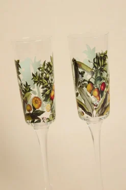 Nel Lusso Sorrento Lemon Print Champagne Flute Each