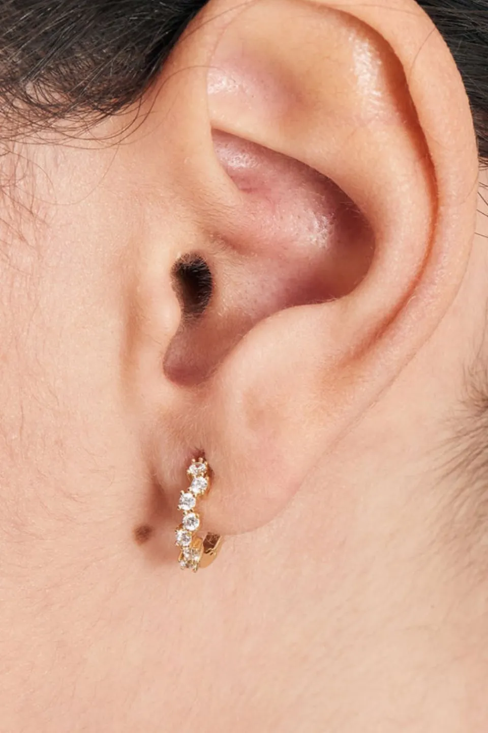 Ania Haie Sparkle Cluster Gold Huggie Hoop Earrings
