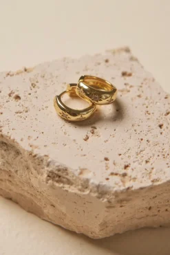 Georgia Mae Sparkle Hoop Gold Huggie Earrings