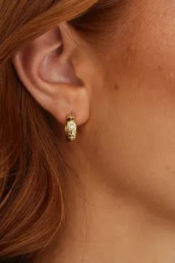 Georgia Mae Sparkle Hoop Gold Huggie Earrings