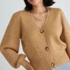 Among the Brave Spirited Gold Cropped Knit Cardigan