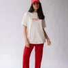 Araminta James Sportif Cherry Ivory Stripe Track Pant