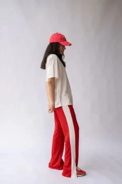 Araminta James Sportif Cherry Ivory Stripe Track Pant