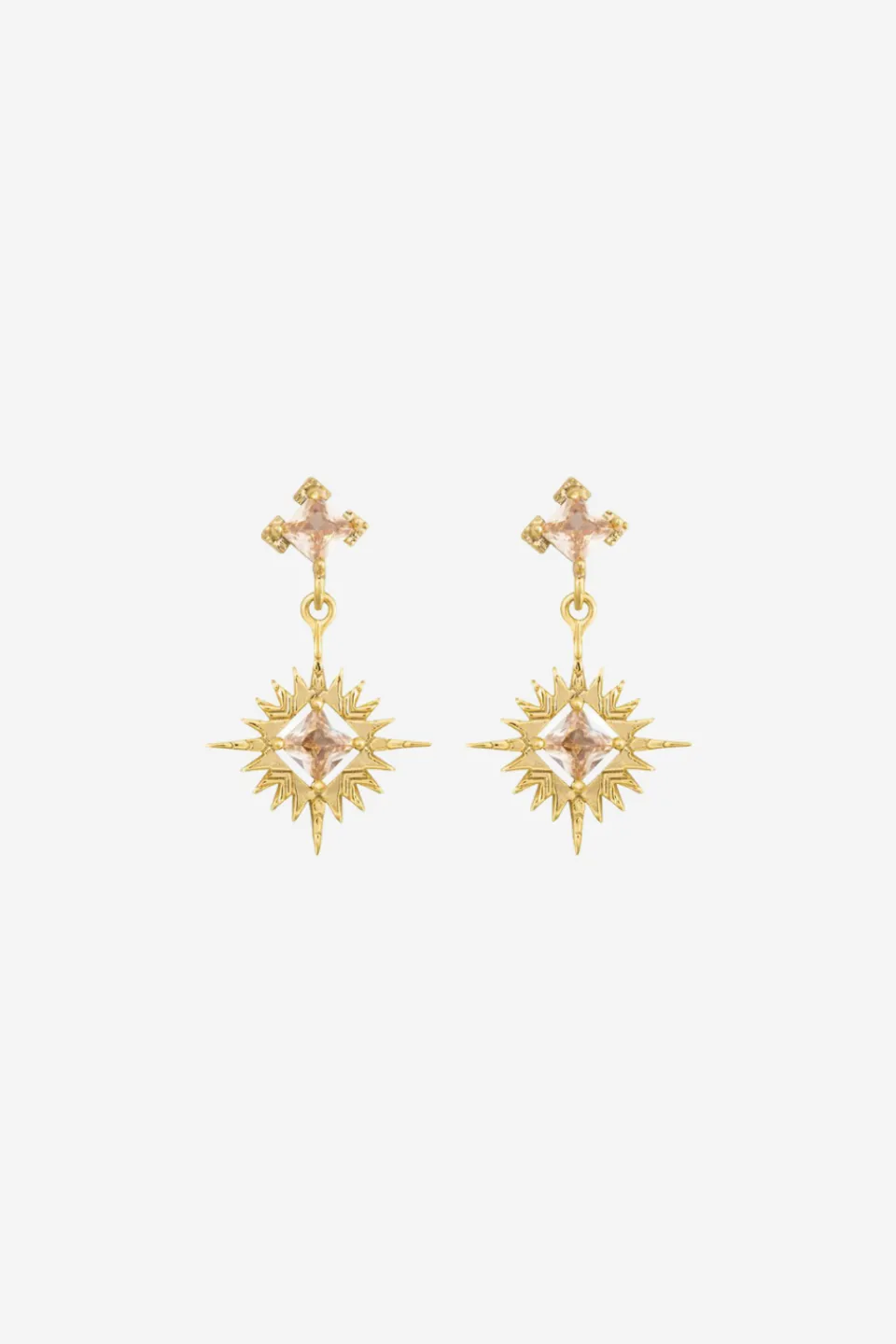 Lindi Kingi Star Burst Champagne Gold Earrings