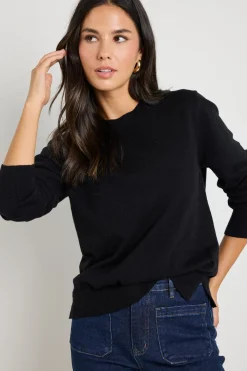 By Rosa. Staycation Black Fine Gauge Cashmere Blend Knit Jumper