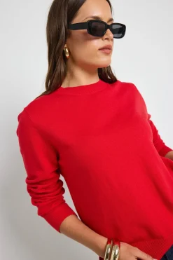 By Rosa. Staycation Red Fine Gauge Cashmere Blend Knit Jumper