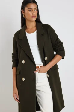 By Rosa. Stockholm Khaki Wool Double Breasted Coat