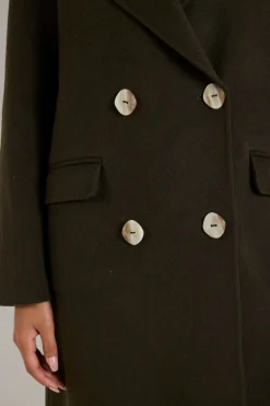 By Rosa. Stockholm Khaki Wool Double Breasted Coat