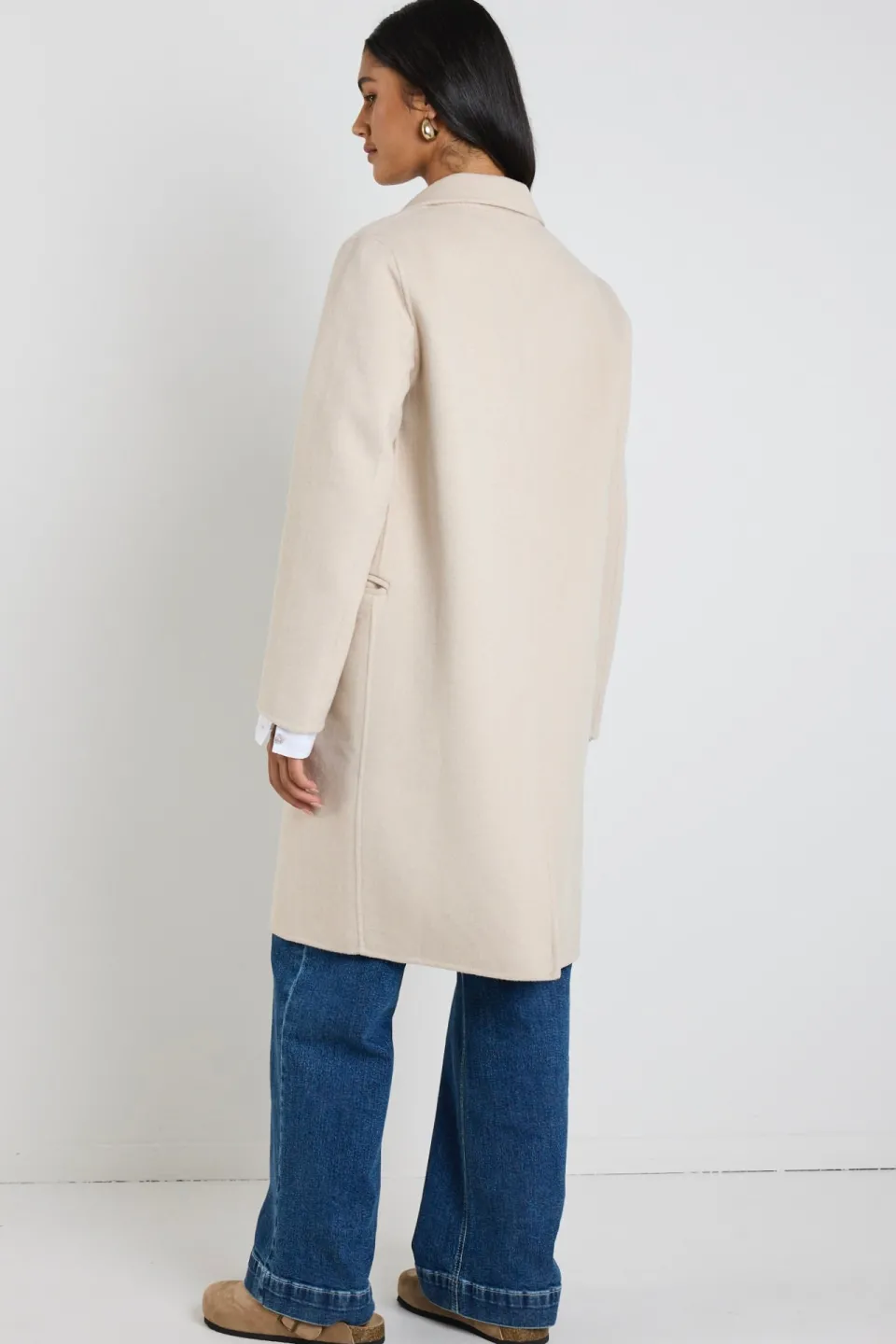 By Rosa. Stockholm Pumice Wool Blend Double Breasted Coat