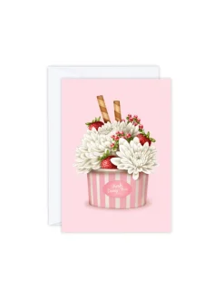 Studio Sue Strawberries + Chrysanthemums Greeting Card