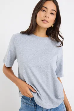 Stories be Told Street Grey Marle Crew Neck Short Sleeved Boxy Tee