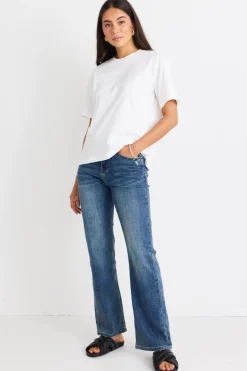 Stories be Told Street Ivory Crew Neck Short Sleeved Boxy Tee