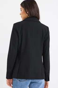 Stories be Told Suave Black Fitted Short Blazer
