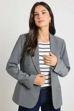 Stories be Told Suave Charcoal Fitted Short Blazer