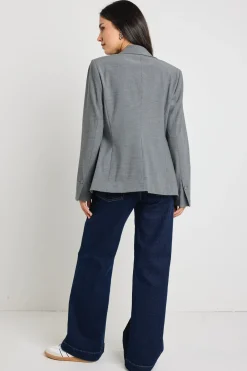 Stories be Told Suave Charcoal Fitted Short Blazer