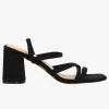 Nude Suki Black Strappy Mid Heel