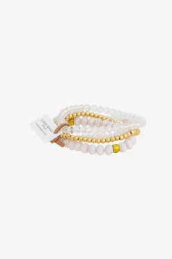 Lindi Kingi Summer Cream and Gold Bracelet Set