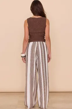 Sovere Summon Coffee Textured Off Shoulder Top
