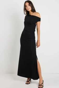 Georgia Mae Swift Black Shimmer Jersey Reversible Sleeveless Maxi Dress