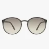 Le Specs Swizzle Thin Round Matte Black Smoke Gradient Lens Sunglasses