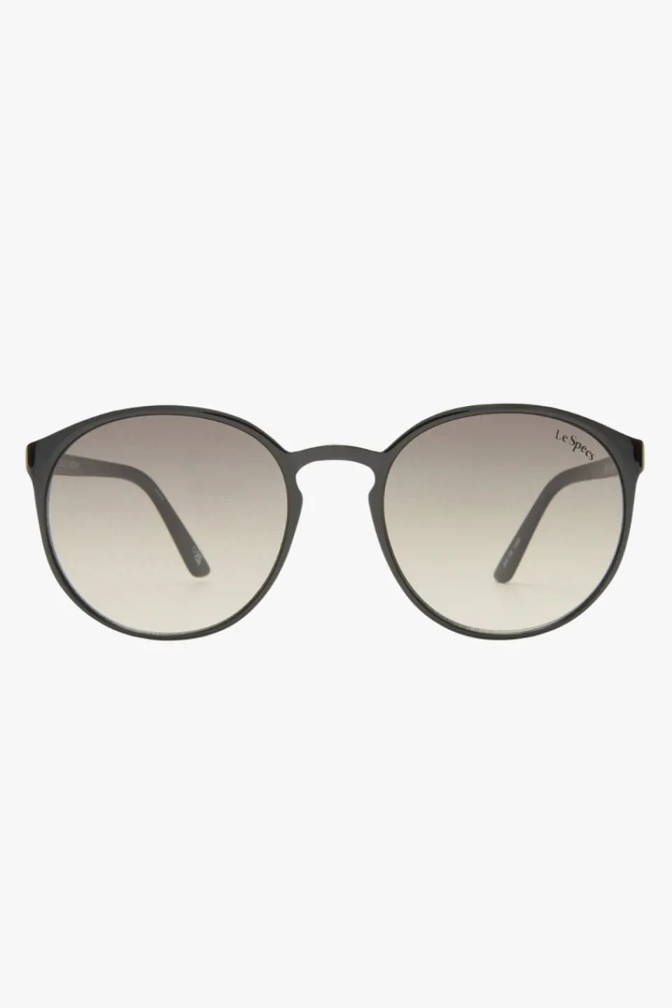 Le Specs Swizzle Thin Round Matte Black Smoke Gradient Lens Sunglasses