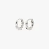 Pilgrim Taffy Recycled Small Swirl Hoop EOL Earrings Silver