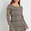 Georgia Mae Tempo Animal Long Sleeve Bias Mini Dress
