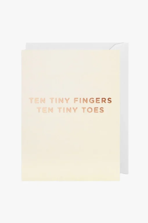 Kids Oxted Ten Tiny Fingers Cream Small Greeting Card