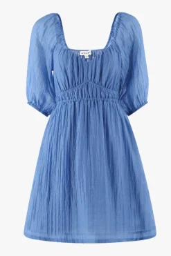 Ivy + Jack Terrace Blue Puff Sleeve Sweetheart Mini Dress