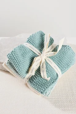 Bianca Lorenne Textured Lavette Duck Egg Wash Cloths Set of 3