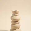 Flo's Home Textured Stone Speckle Stacked 15cm Taper Candle Holder