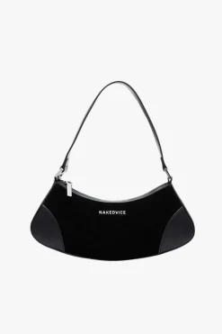 Nakedvice The Reggie Black Suede Leather Shoulder Bag