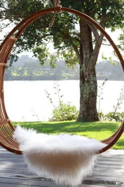 Home Lab Tibetan Lamb Fur Rug Ivory 60 X 90cm