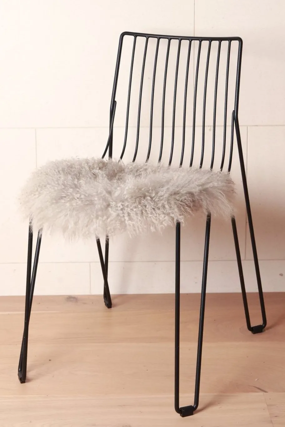 Home Lab Tibetan Lamb Fur Seat Warmer Fawn 40cm Dia