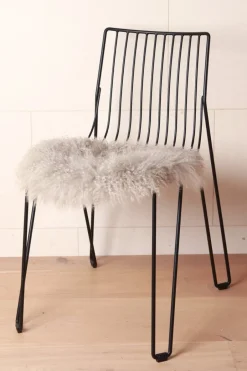 Home Lab Tibetan Lamb Fur Seat Warmer Fawn 40cm Dia