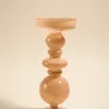 Willow u0026 Mae Tiered Milky Beige 21cm Glass Pillar Candle Holder
