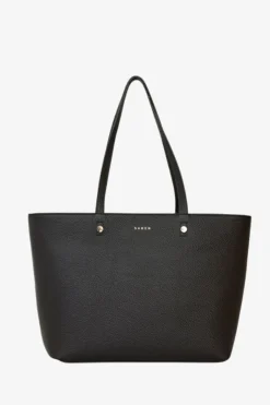 Saben Tilbury Black + Chain Print Leather Shoulder Bag