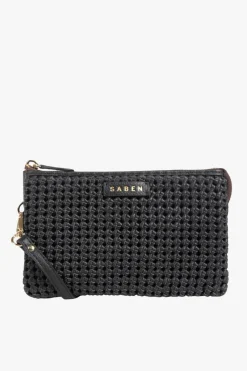 Saben Tilly Black Fine Braid Crossbody Bag